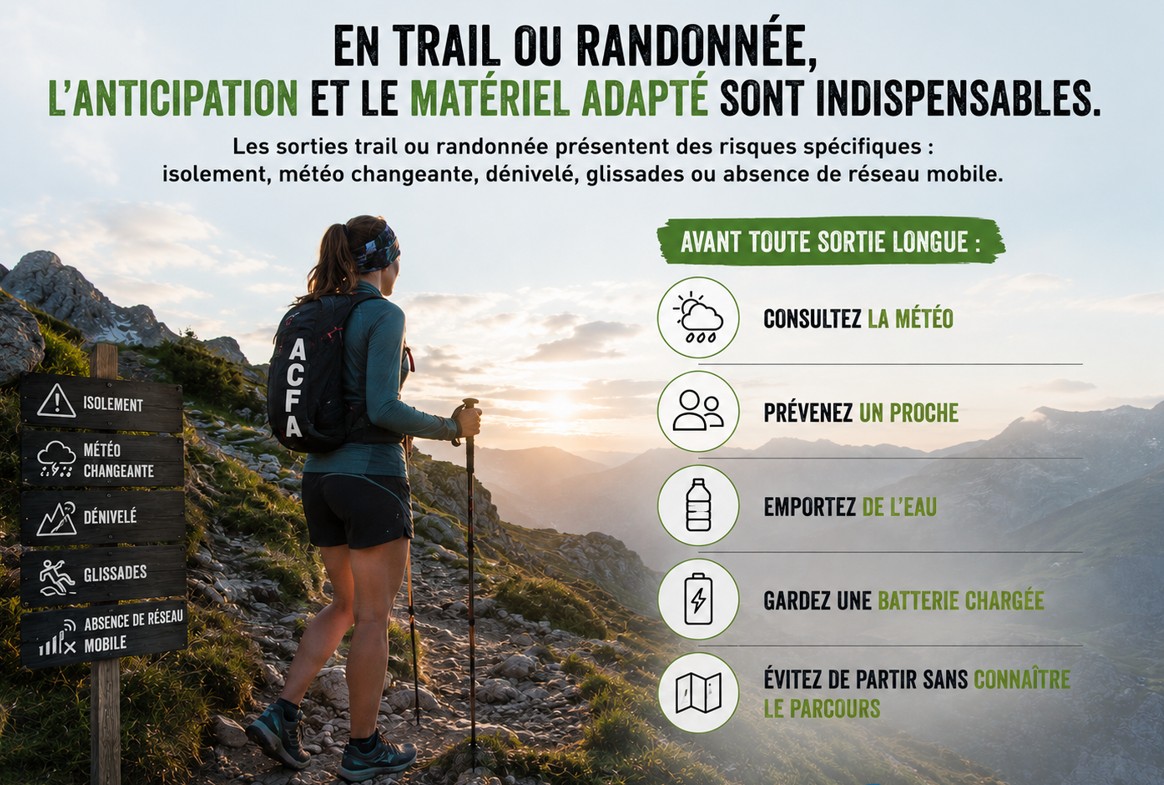 Trail et randonnée avec conseils de sécurité