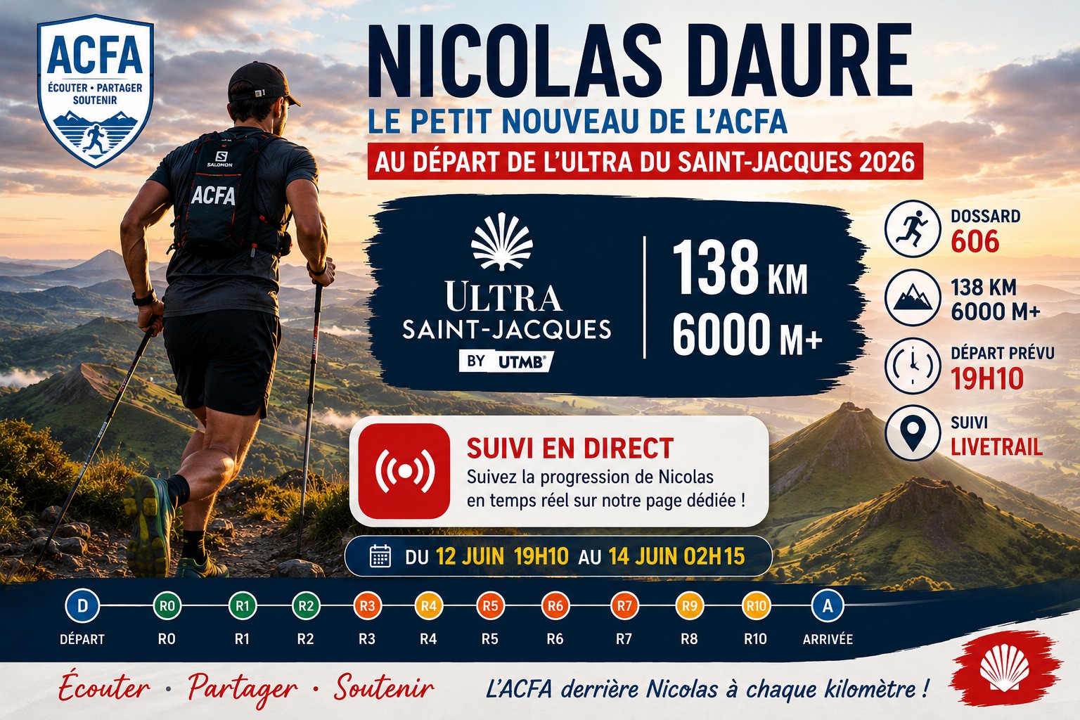 Nicolas sur l'Ultra du Saint-Jacques 2026