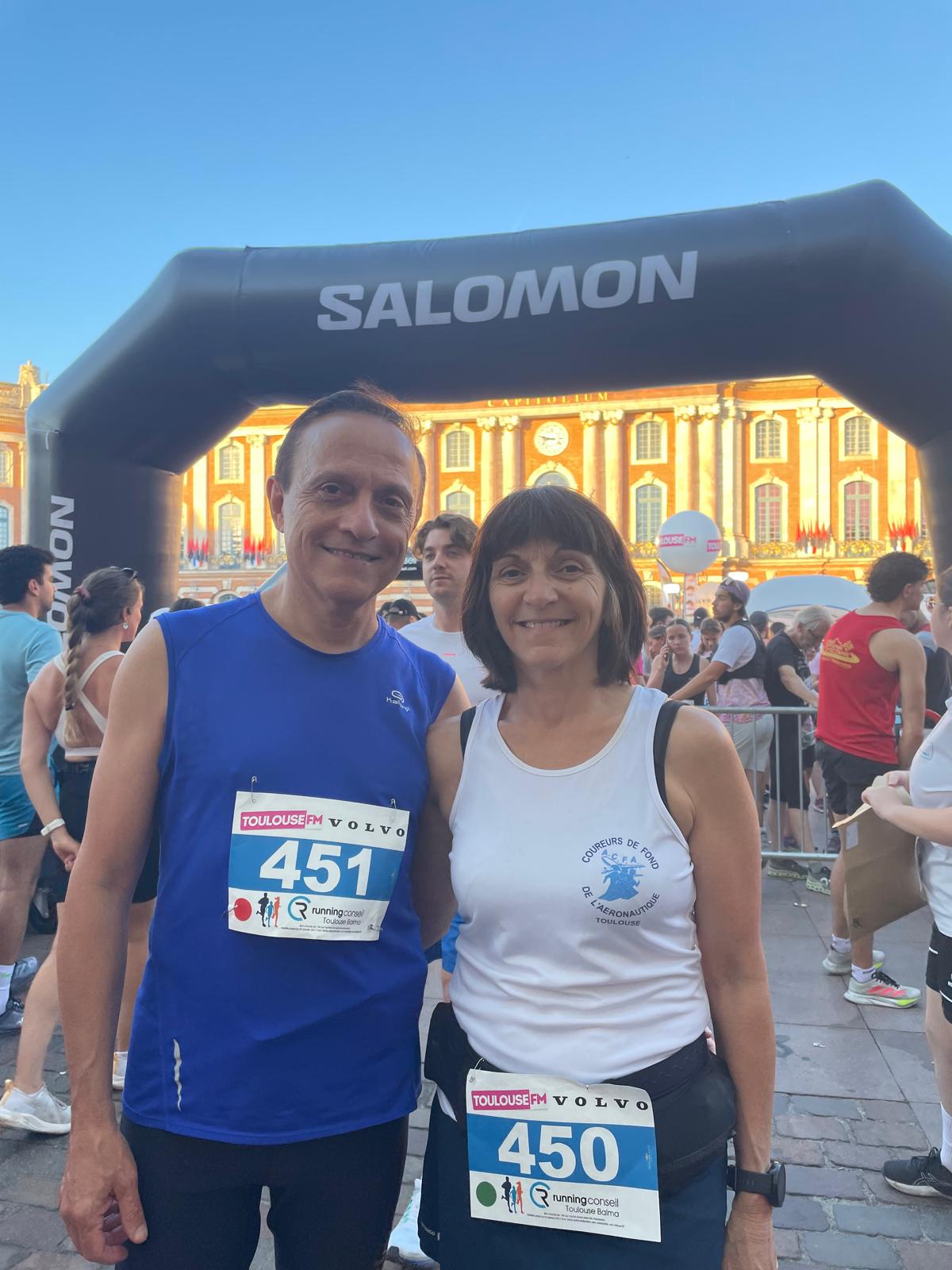 Nadine et Guerino Venditto avant la Corrida pédestre de Toulouse 2026