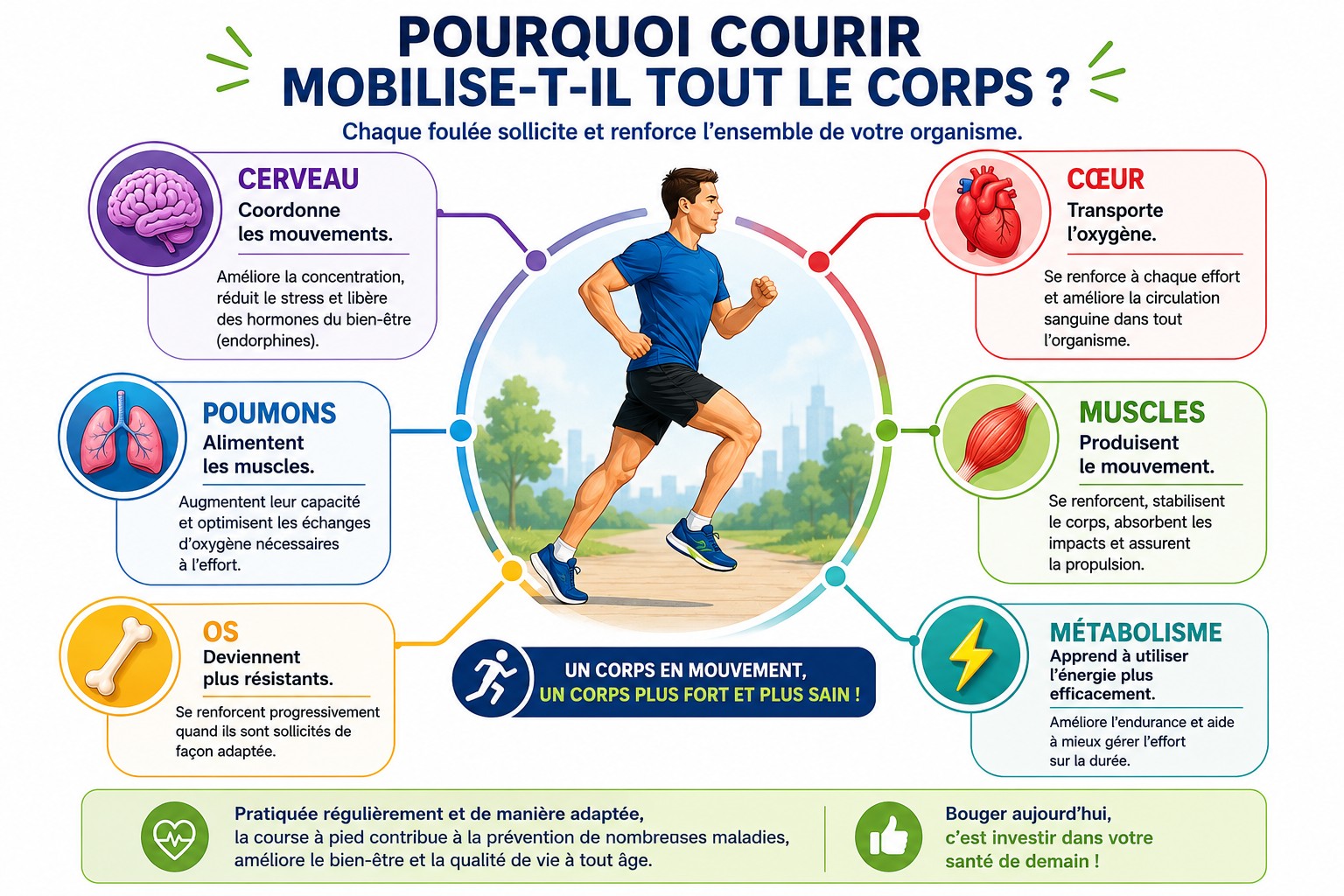 Fonctions du corps mobilisées pendant la course à pied