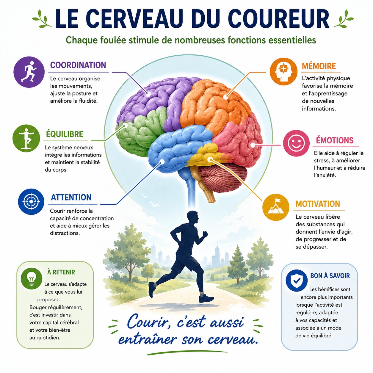 Fonctions du cerveau mobilisées pendant la course à pied
