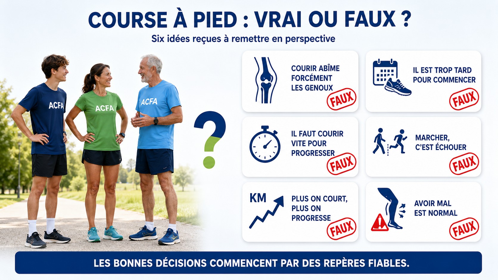 Infographie ACFA expliquant les effets de la course à pied sur les genoux