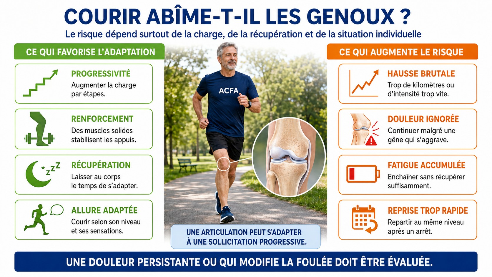 Coureurs et coureuses ACFA de différents âges pratiquant la course à pied