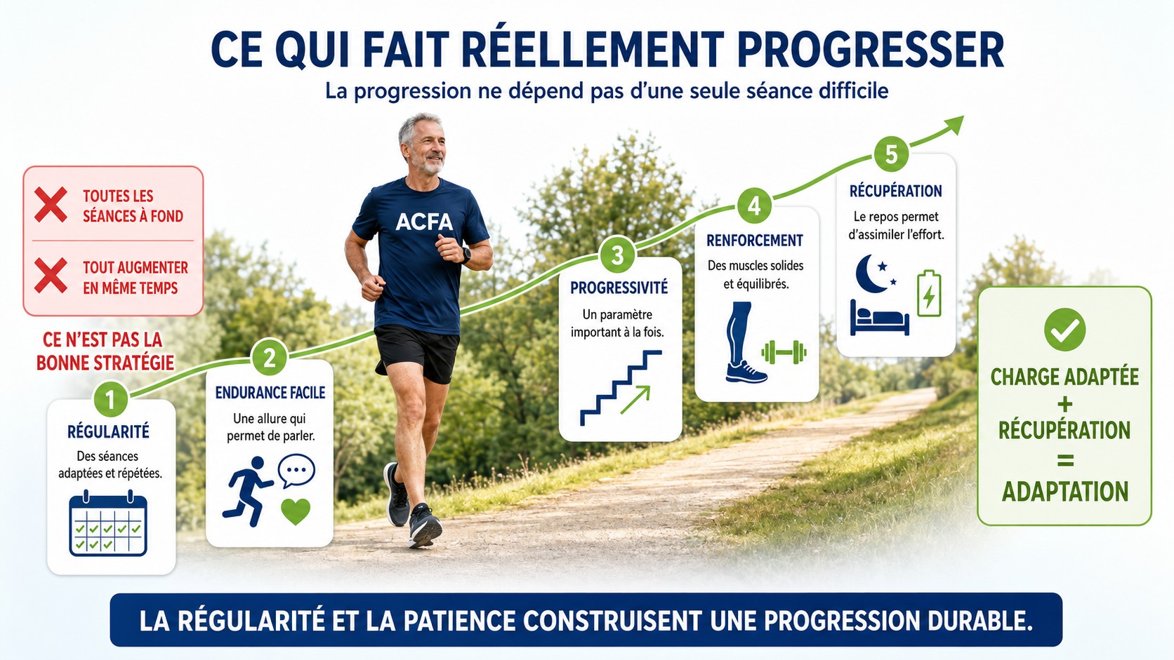 Coureurs ACFA présentant différentes morphologies et différents niveaux
