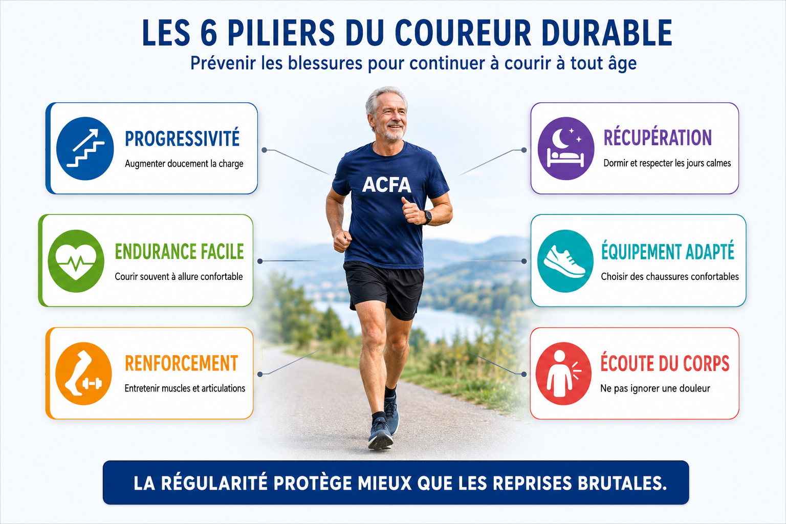 Les six piliers permettant de prévenir les blessures et de courir durablement