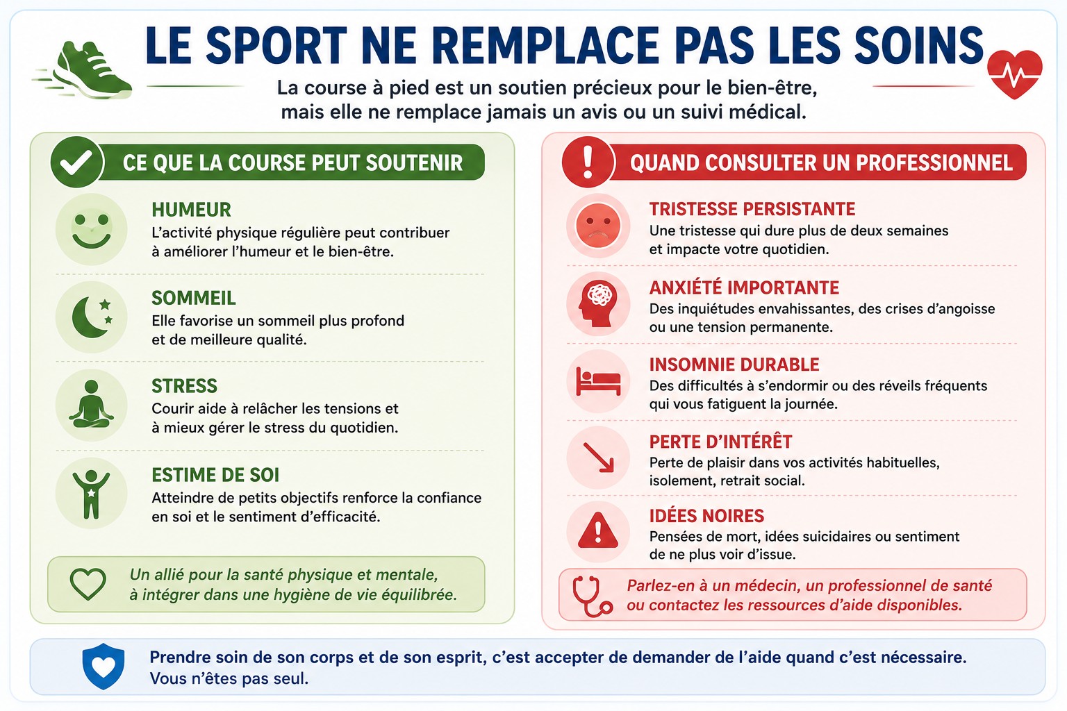 Bienfaits de la course et situations nécessitant un avis médical