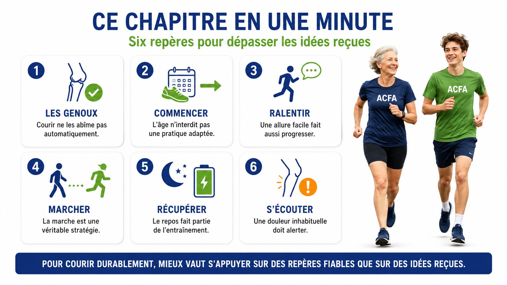 Infographie ACFA sur la fréquence des séances et la récupération