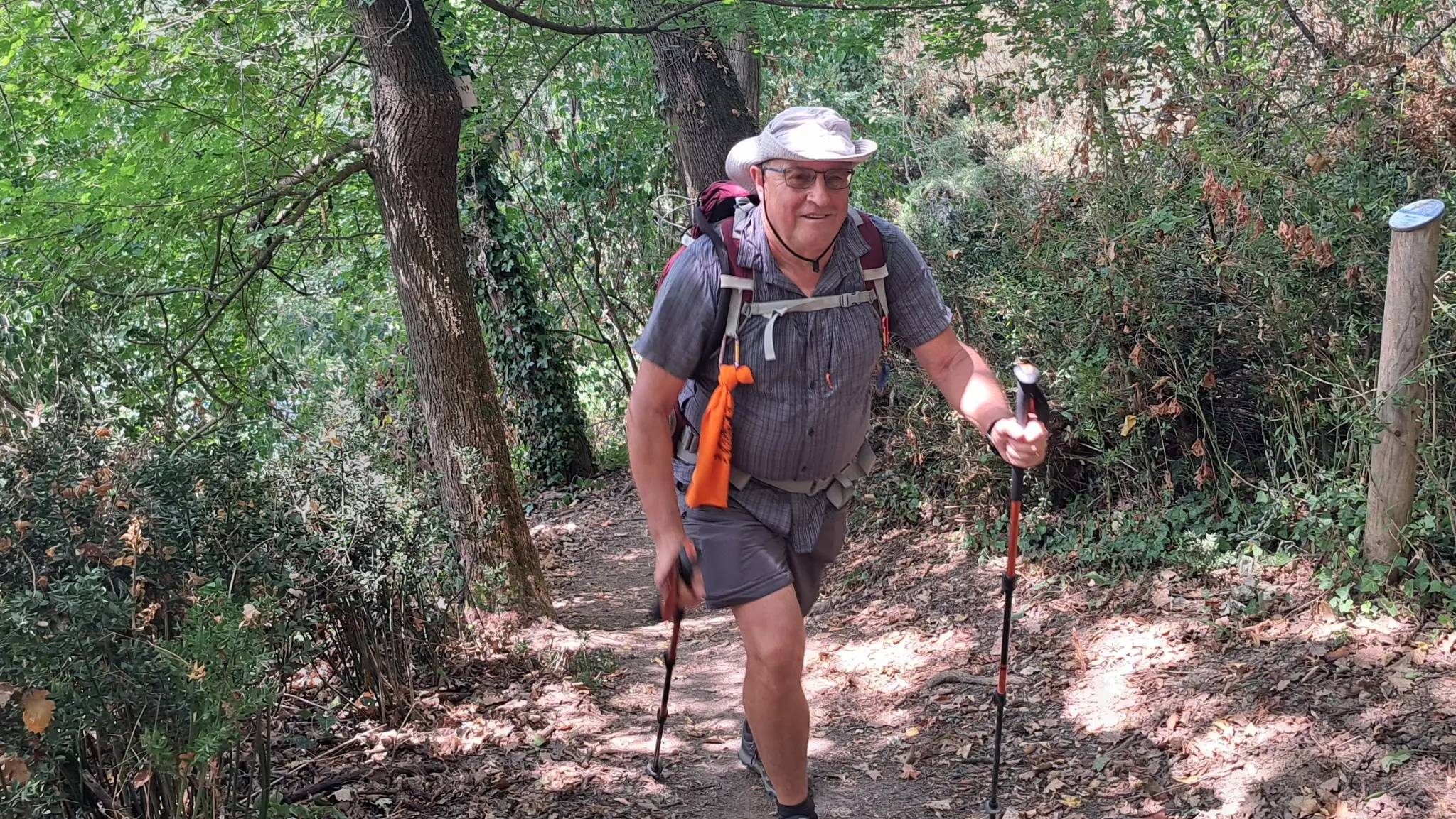 Jean-Pierre dans la montée finale vers Clermont-le-Fort