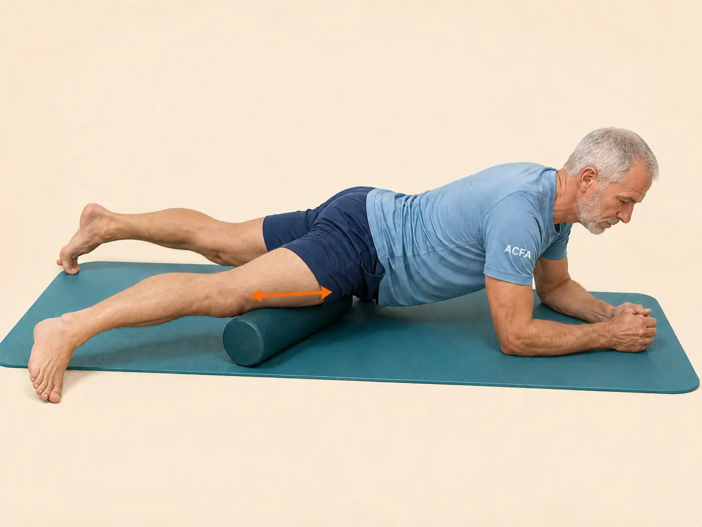 Automassage des quadriceps avec un rouleau