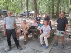 Randonneurs de l’ACFA dans la forêt de Buzet.