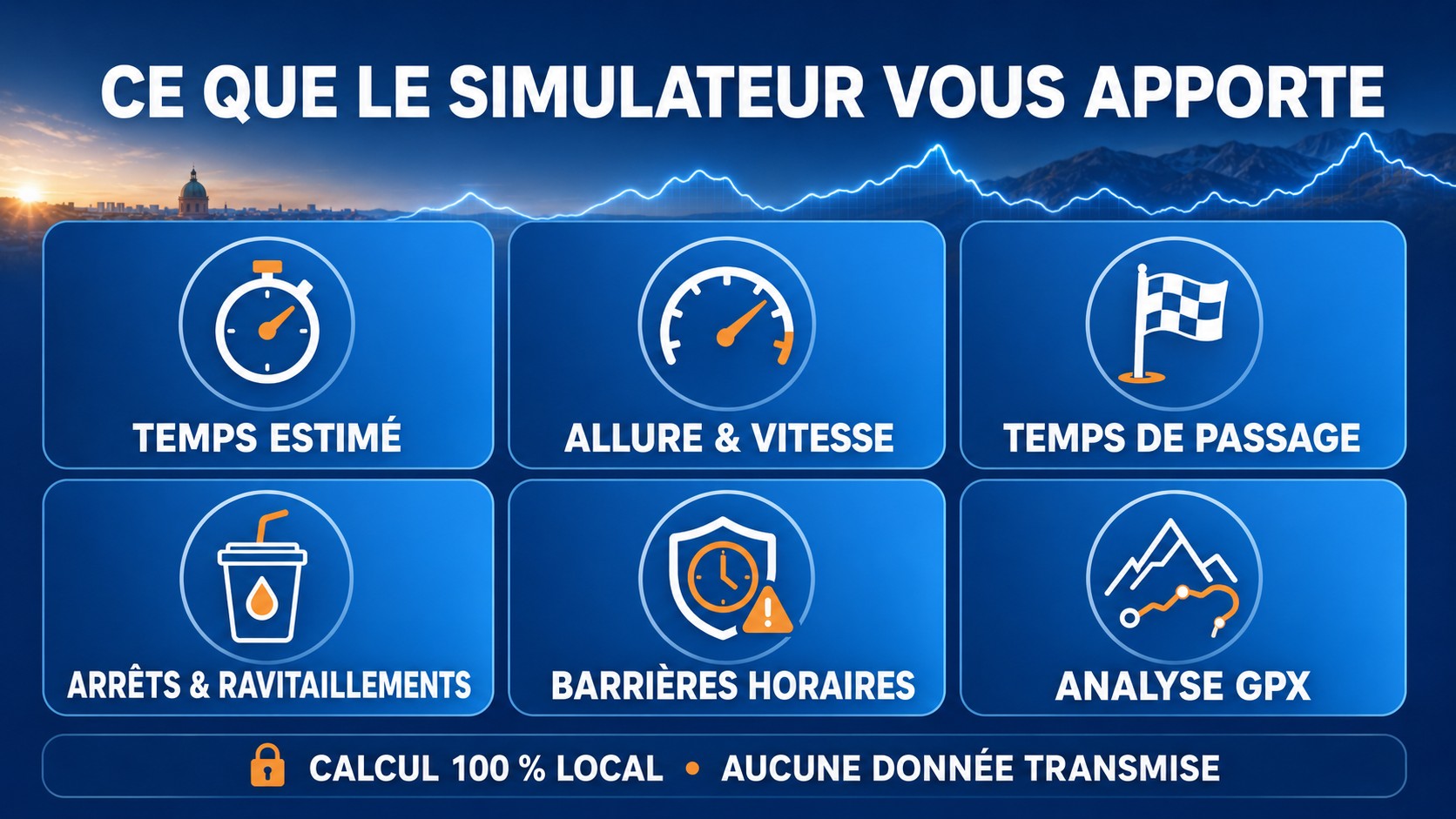 Fonctionnalités du simulateur de temps de course ACFA