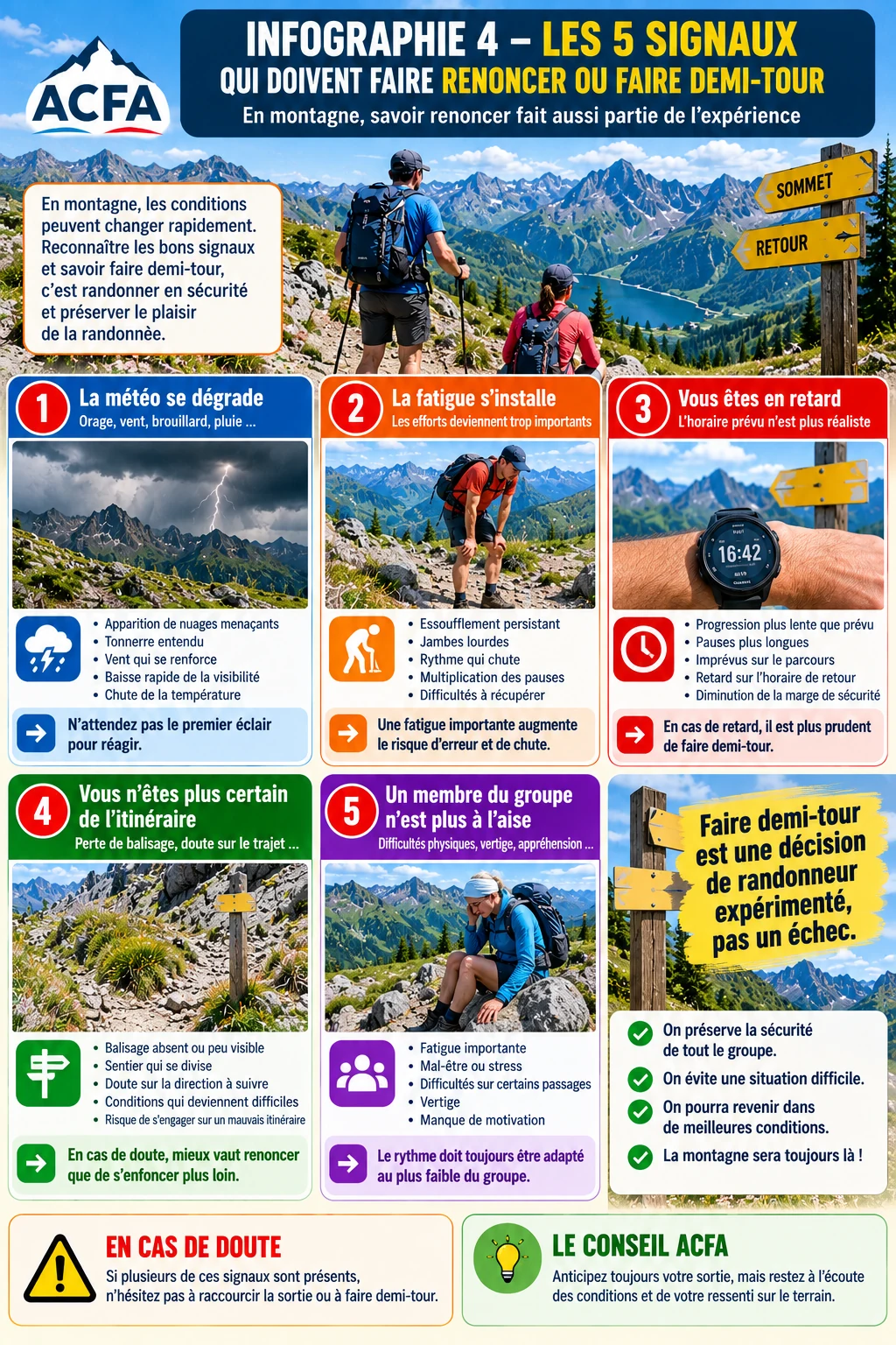 Randonner en montagne : cinq signaux pour renoncer ou faire demi-tour