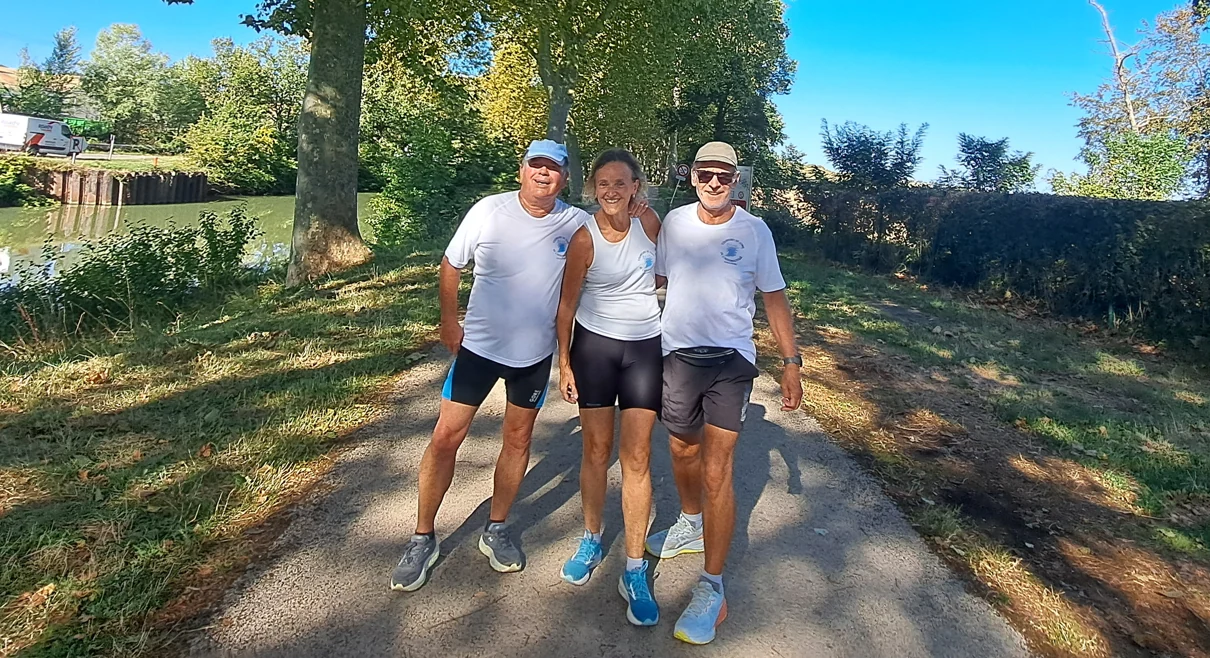 Coureurs ACFA sur le chemin du Canal du Midi à Donneville
