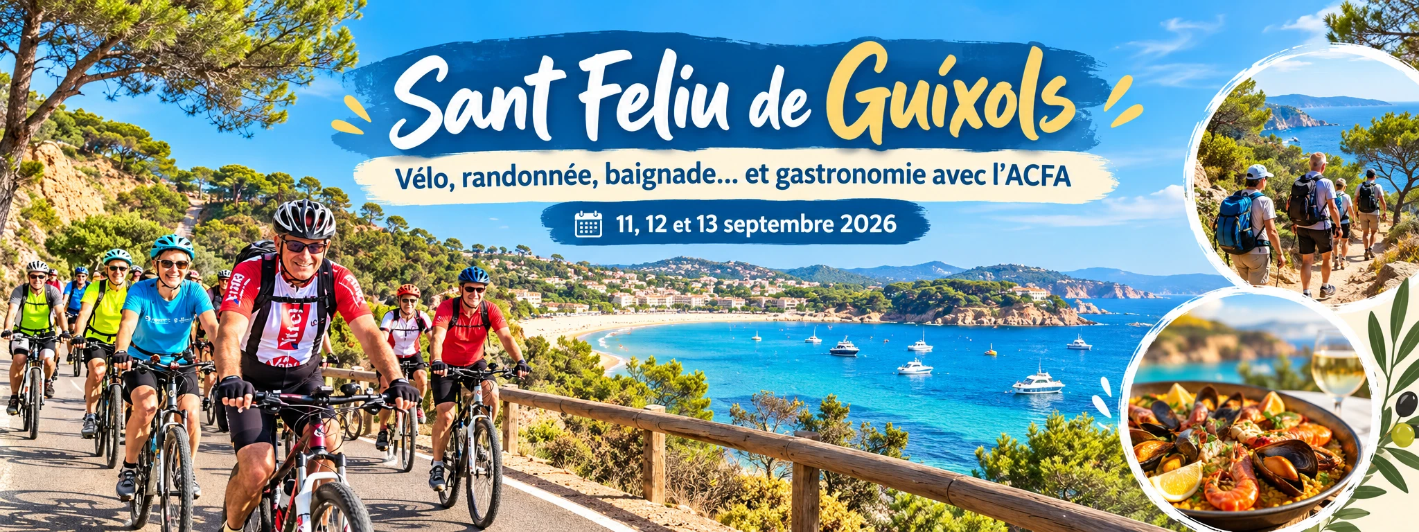 Sant Feliu de Guíxols, week-end vélo randonnée baignade et gastronomie avec l’ACFA Toulouse