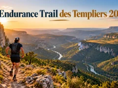 Endurance Trail des Templiers 2026 : coureur de trail dans les paysages spectaculaires des Grands Causses